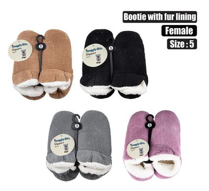 Slipper bootie with fur lining size 5