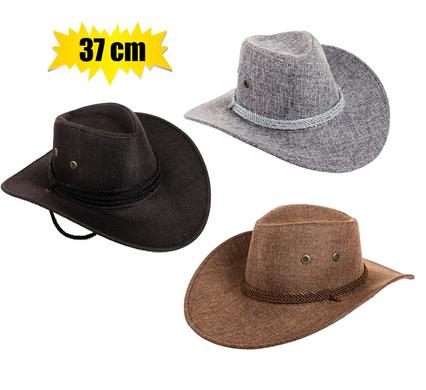 Hat mens woven cowboy asstd 37cm