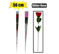 Flower occasion glitter rose 56cm asstd