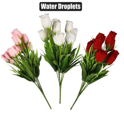 Flower hq rose w/droplets asstd