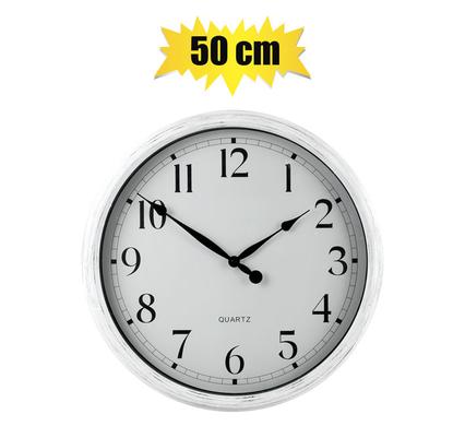 Clock wall qtz pl round distressed 50cm