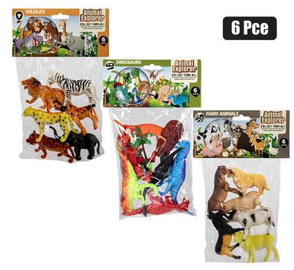Animals assorted set 6pc 8-10cm