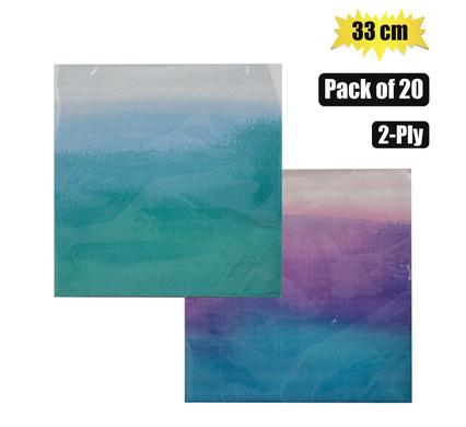 Serviettes 2ply 33cm 20pc ombre